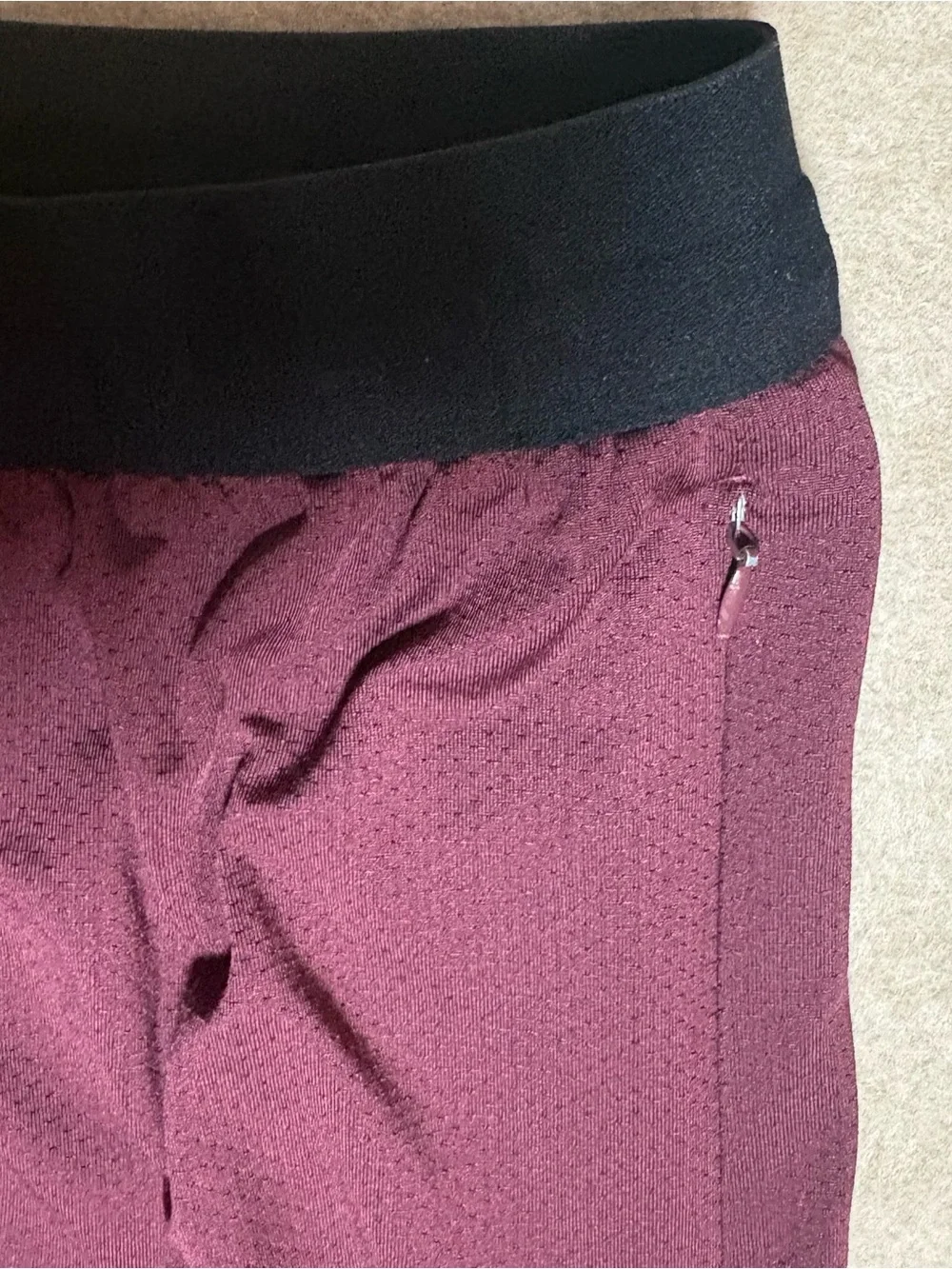 YoungLA Red/Maroon Athletic Men’s Shorts with Black Waisband 5” Mesh